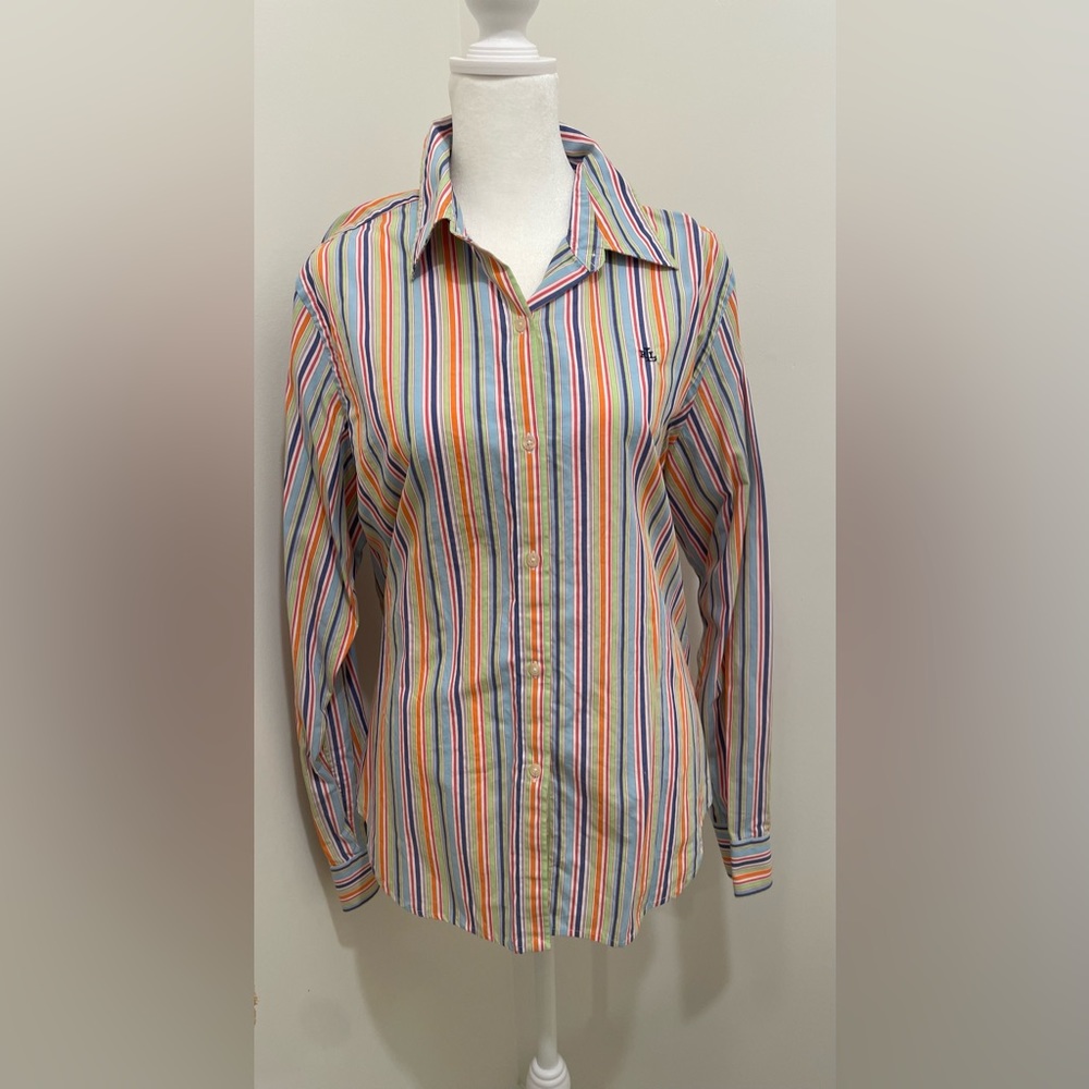 Lauren Ralph Lauren Large Ladies Striped dress shirt / blouse